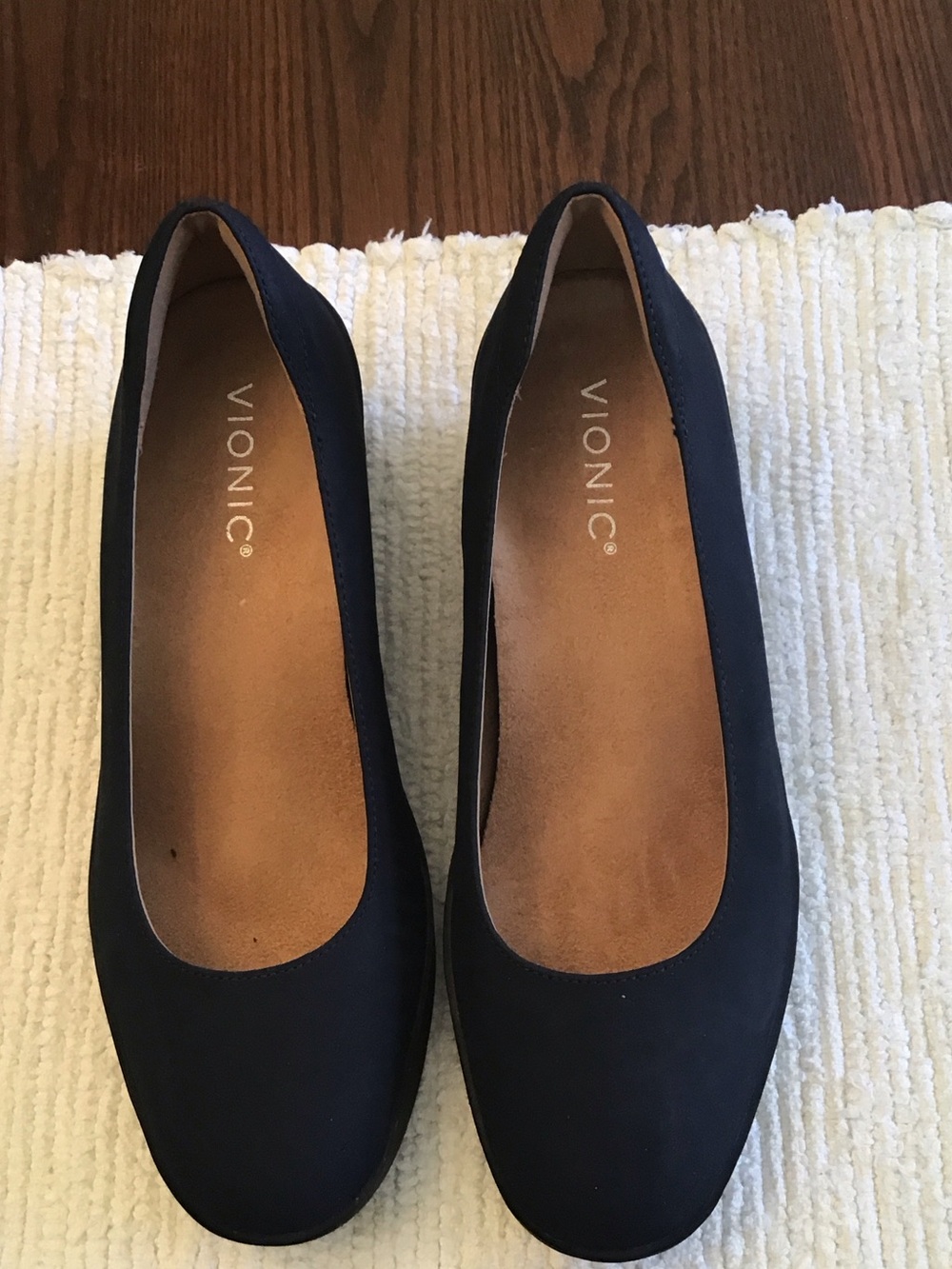 Vionic Navy Slip-On Comfort Flats